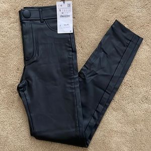 Zara black pleather leggings. NWT!